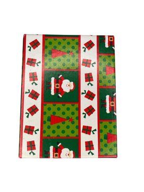Christmas Gift Box With Santa & Tree Design 10" x 8" x 3" Festive Holiday Decor